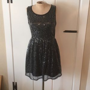 Mac+Jac Black Sequin Skater Skirt